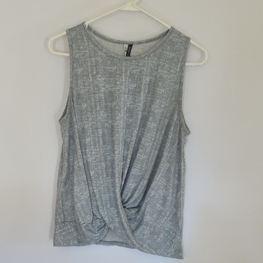 Jaclyn Intimates Elegant Gray Twist-Front Tank Top